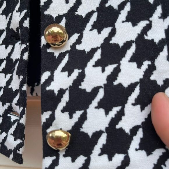 Forever 21 black and white checkered pattern, cropped jacket, no collar, S - Picture 3 of 7